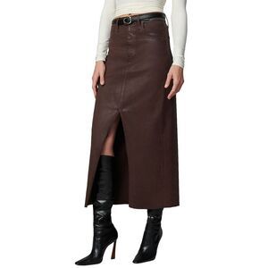 Joe's Jeans Womens The Eva Coated Maxi Skirt 27 Espresso - NWT $248
